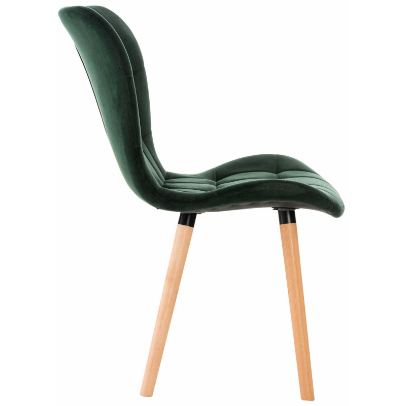Lot de 4 chaises Elda en velours vert