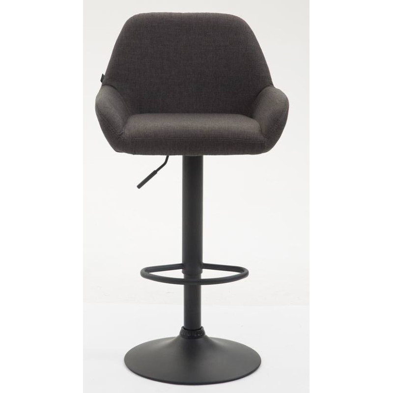 Lot de 2 tabourets de bar Braga tissu gris foncé