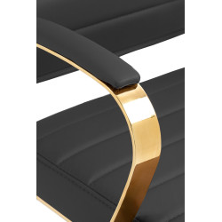 Fauteuil de bureau Havanna, simili cuir noir