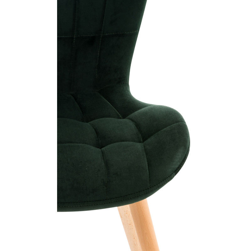 Lot de 4 chaises Elda en velours vert