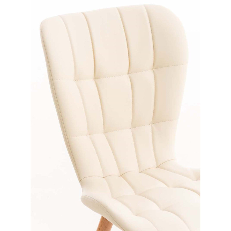 Lot de 4 chaises de salle à manger Elda simili cuir crème