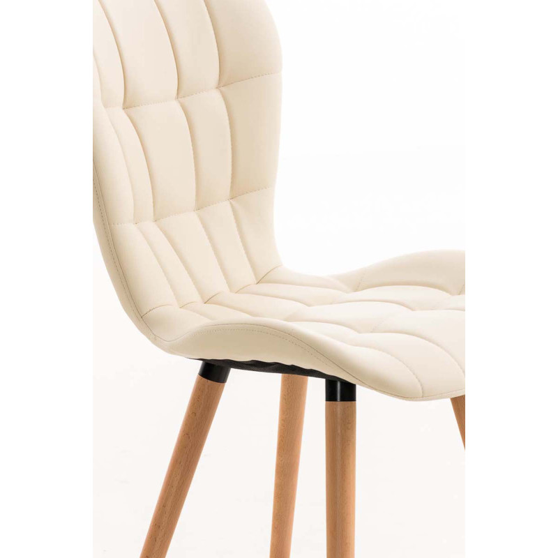 Lot de 4 chaises de salle à manger Elda simili cuir crème