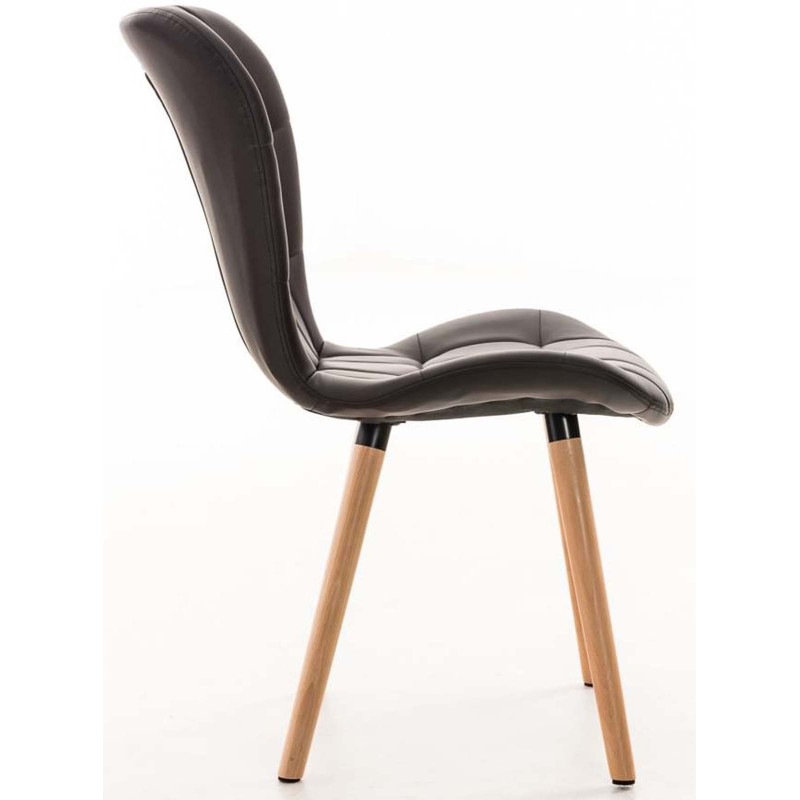 Lot de 4 chaises de salle à manger Elda simili cuir brun