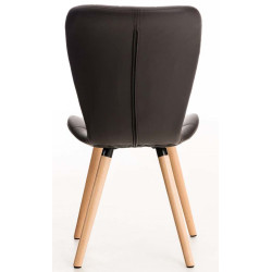 Lot de 4 chaises de salle à manger Elda simili cuir brun