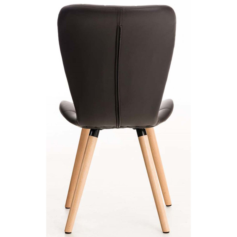 Lot de 4 chaises de salle à manger Elda simili cuir brun