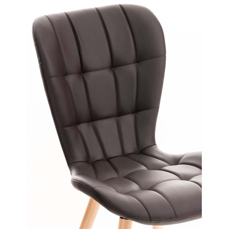 Lot de 4 chaises de salle à manger Elda simili cuir brun