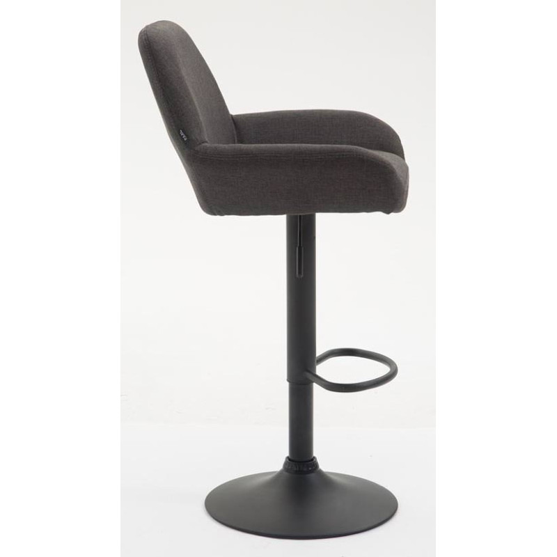 Lot de 2 tabourets de bar Braga tissu gris foncé