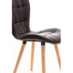 Lot de 4 chaises de salle à manger Elda simili cuir brun