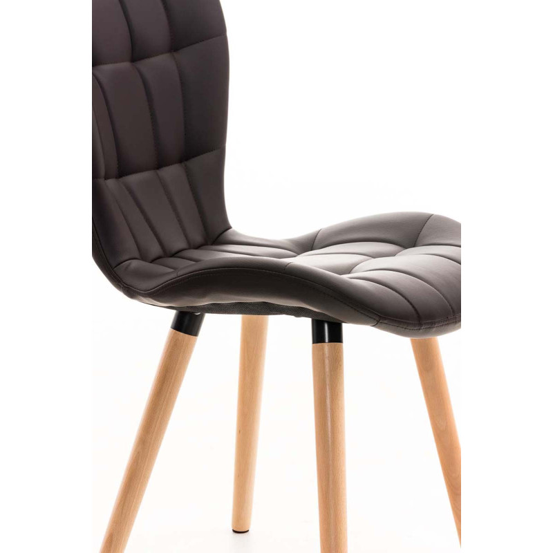 Lot de 4 chaises de salle à manger Elda simili cuir brun
