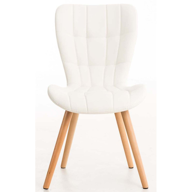 Lot de 4 chaises de salle à manger Elda simili cuir blanc