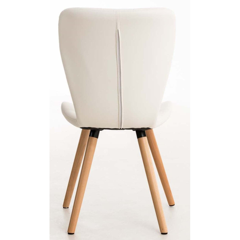 Lot de 4 chaises de salle à manger Elda simili cuir blanc