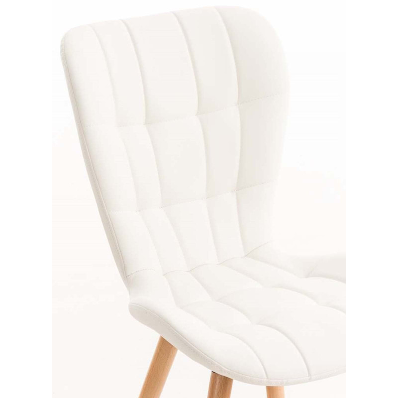 Lot de 4 chaises de salle à manger Elda simili cuir blanc