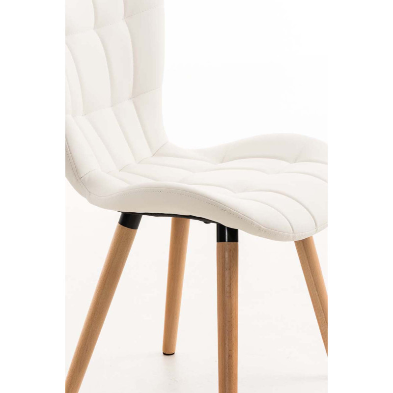 Lot de 4 chaises de salle à manger Elda simili cuir blanc