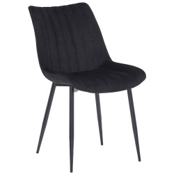 Chaise en velours Rahden noir