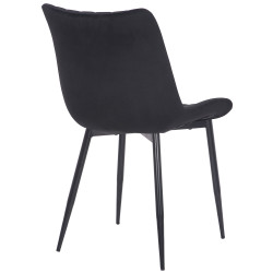 Chaise en velours Rahden noir