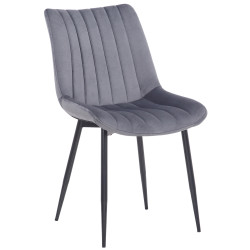 Chaise en velours Rahden gris