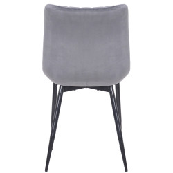 Chaise en velours Rahden gris