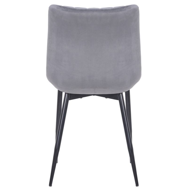 Chaise en velours Rahden gris