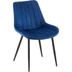 Chaise en velours Rahden bleu