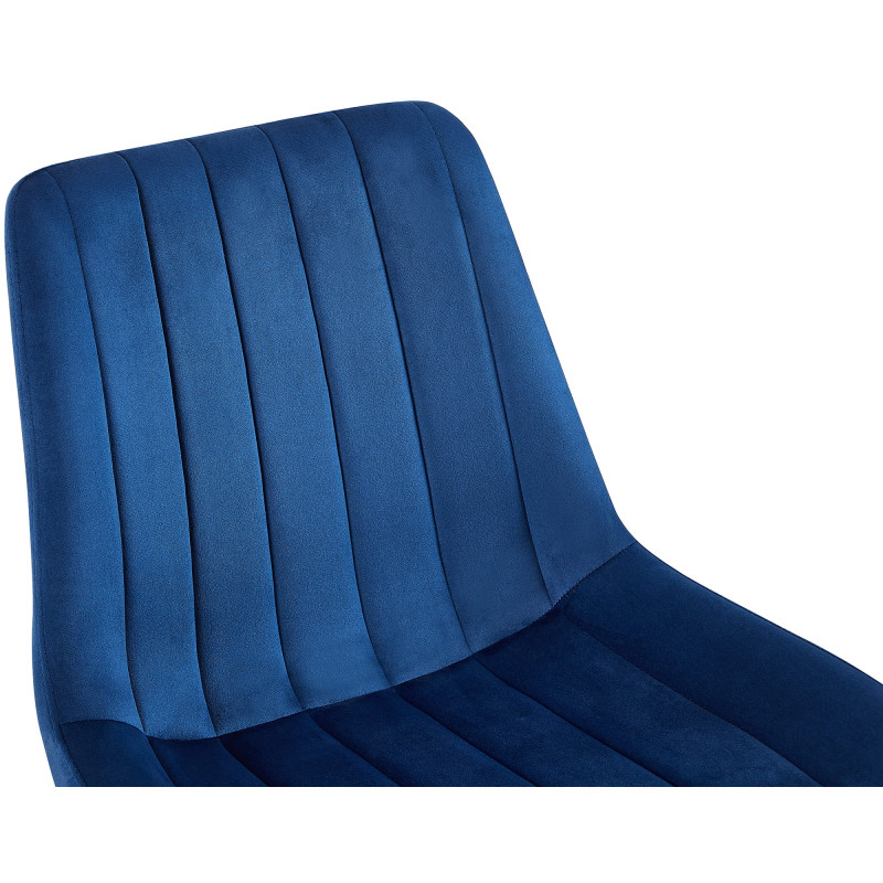 Chaise en velours Rahden bleu