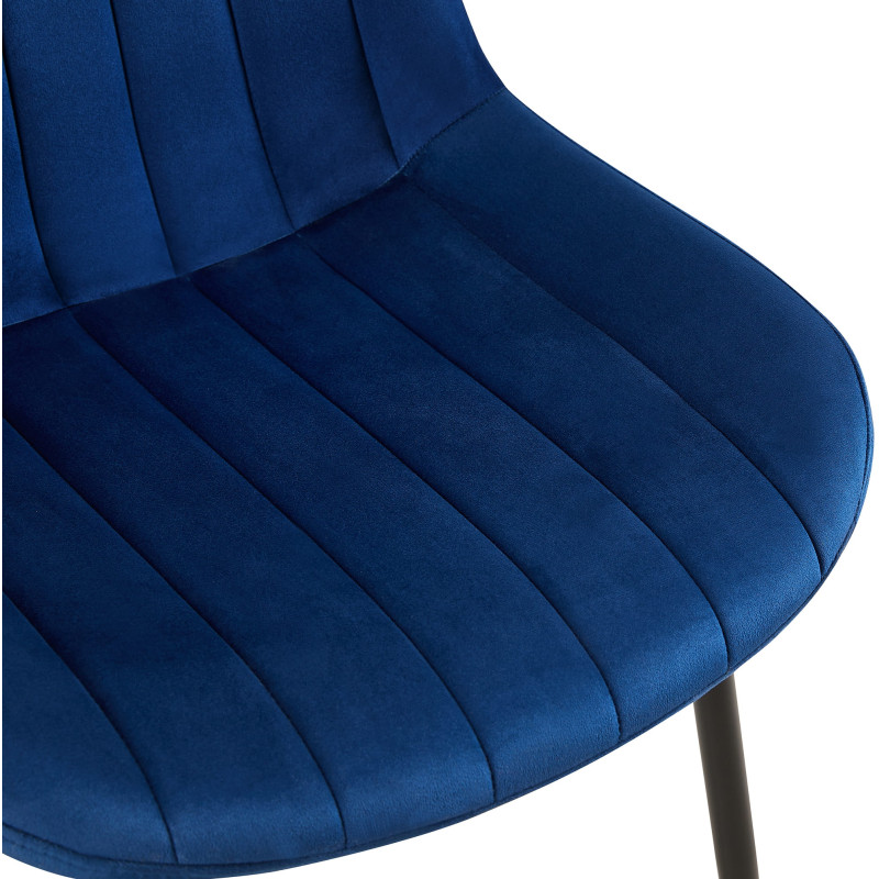 Chaise en velours Rahden bleu
