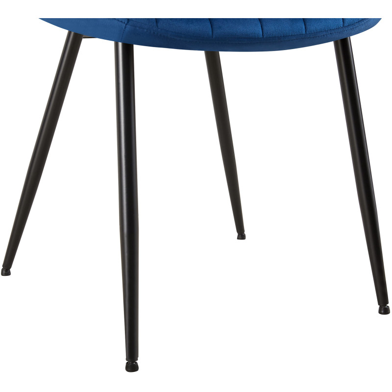Chaise en velours Rahden bleu