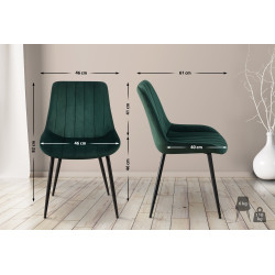 Chaise en velours Rahden vert