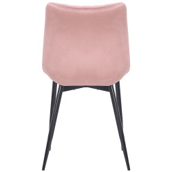 Chaise en velours Rahden rose