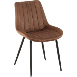 Chaise en velours Rahden brun
