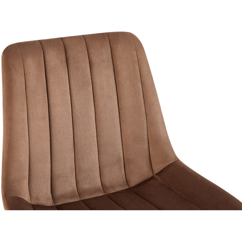 Chaise en velours Rahden brun