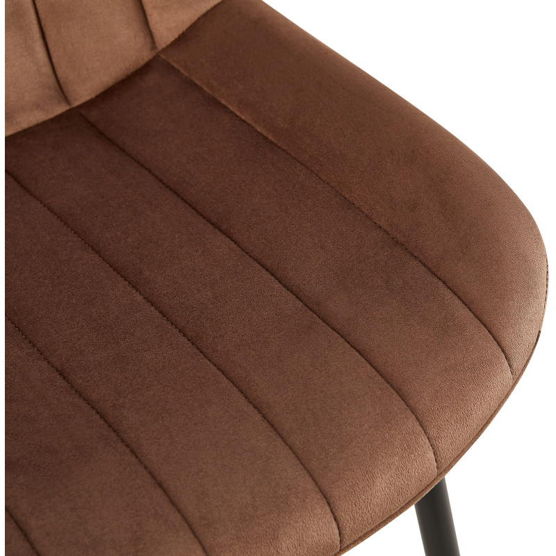 Chaise en velours Rahden brun