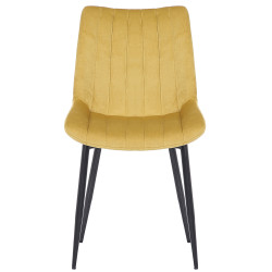 Chaise en velours Rahden jaune