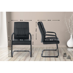 Fauteuil visiteur XL Anubis noir/noir