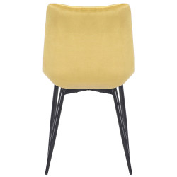 Chaise en velours Rahden jaune