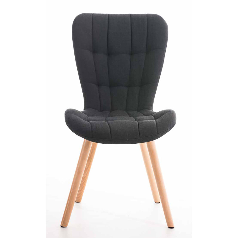 Lot de 4 chaises Elda tissu naturel noir