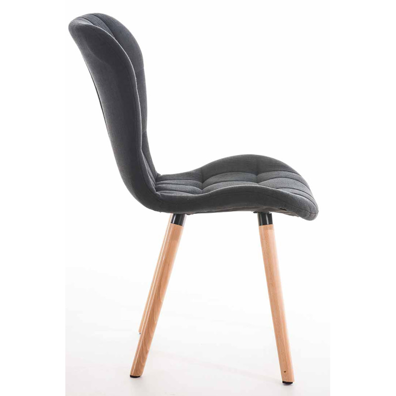 Lot de 4 chaises Elda tissu naturel noir