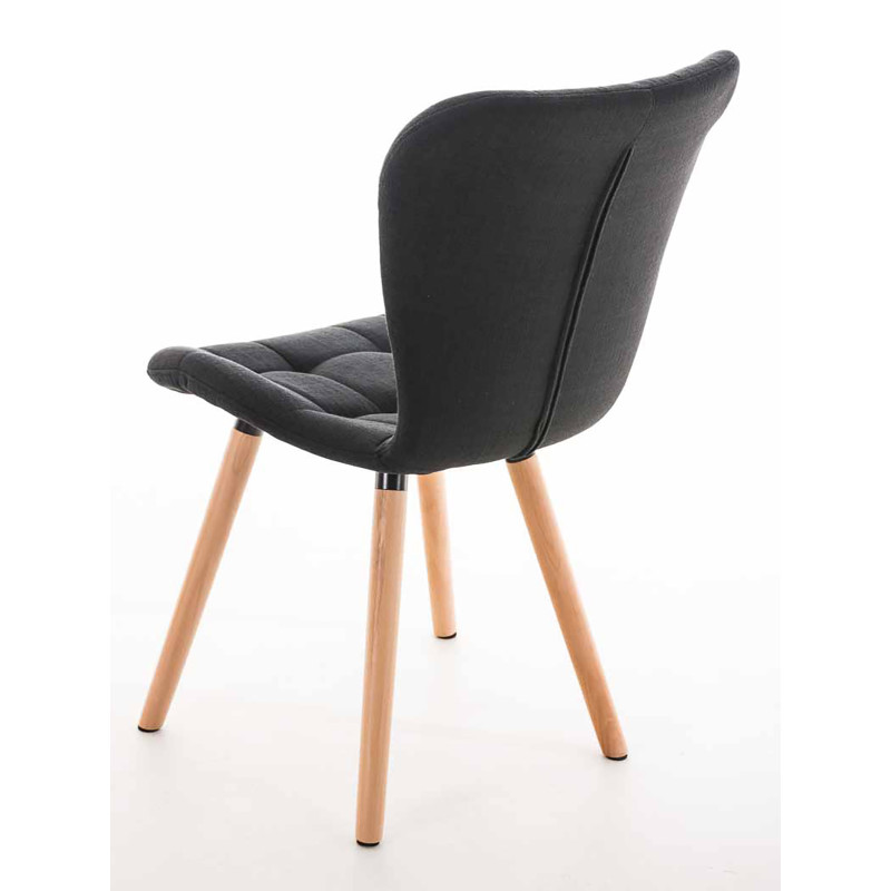 Lot de 4 chaises Elda tissu naturel noir