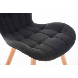 Lot de 4 chaises Elda tissu naturel noir