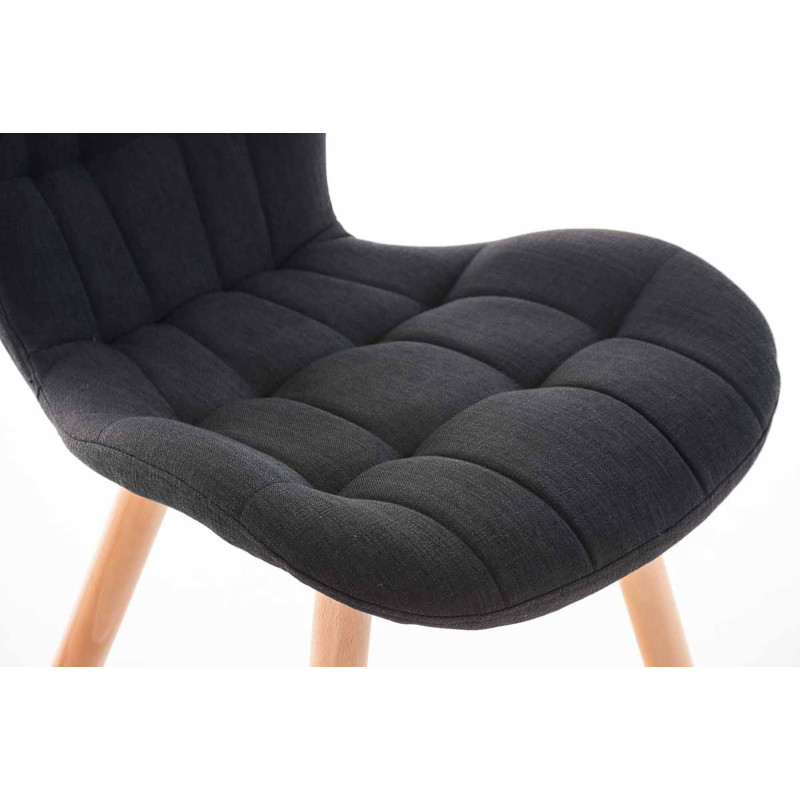 Lot de 4 chaises Elda tissu naturel noir