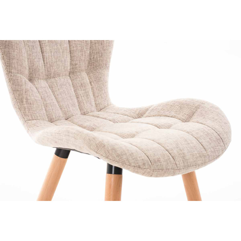 Lot de 4 chaises Elda tissu naturel crème