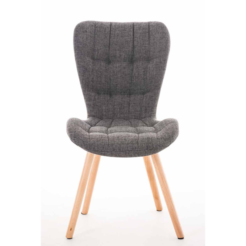 Lot de 4 chaises Elda tissu naturel gris clair