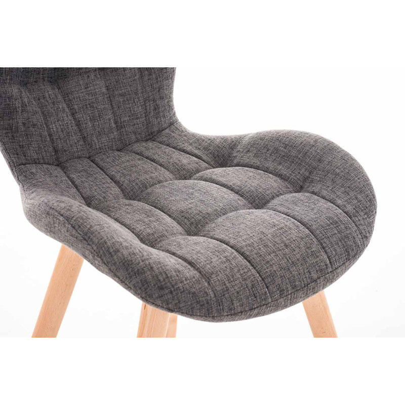 Lot de 4 chaises Elda tissu naturel gris clair