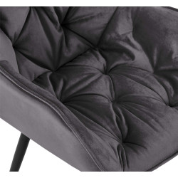 Lot de 4 chaises Tanna velours gris foncé