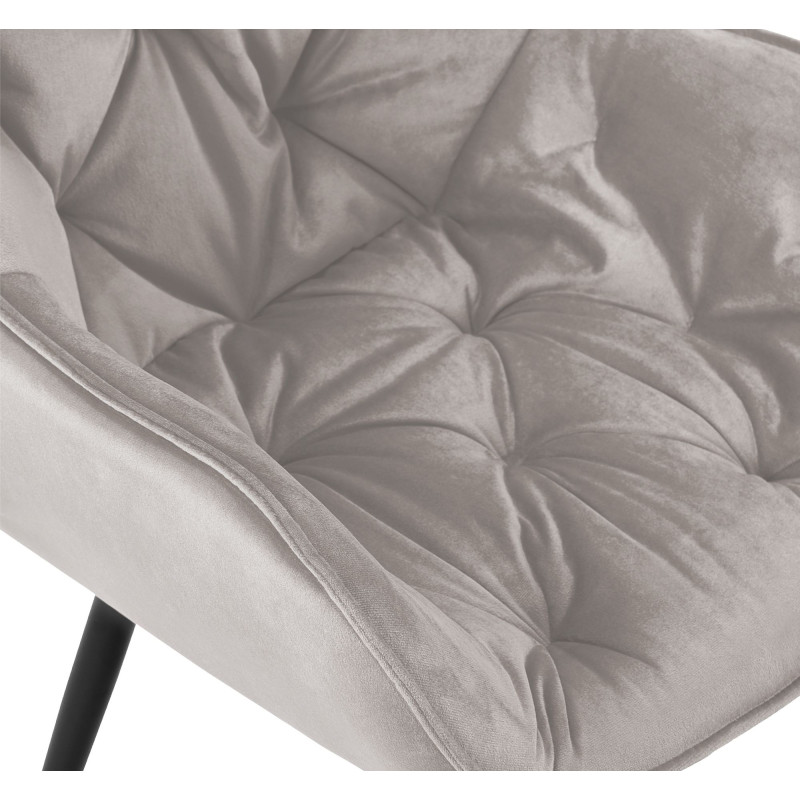 Lot de 4 chaises Tanna velours gris