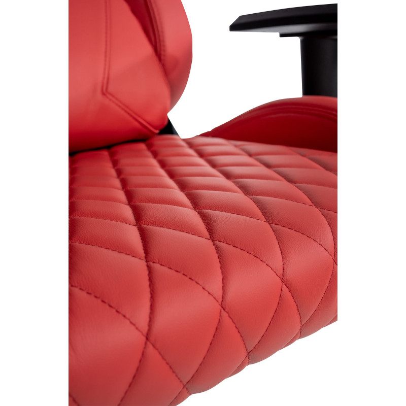 Fauteuil de bureau Keren en cuir véritable rouge