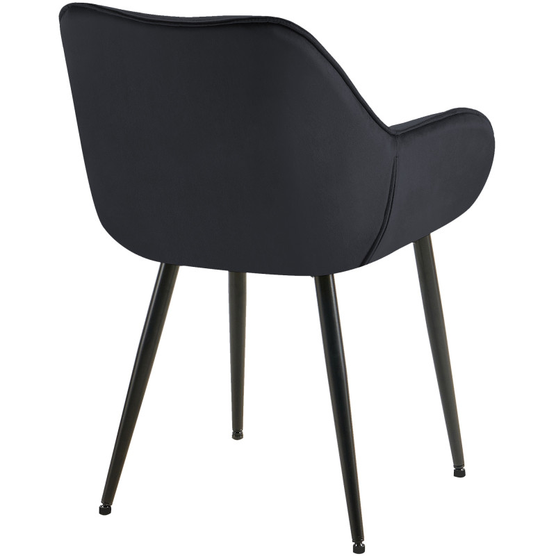 Lot de 4 chaises Tanna velours noir