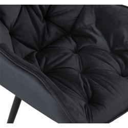 Lot de 4 chaises Tanna velours noir