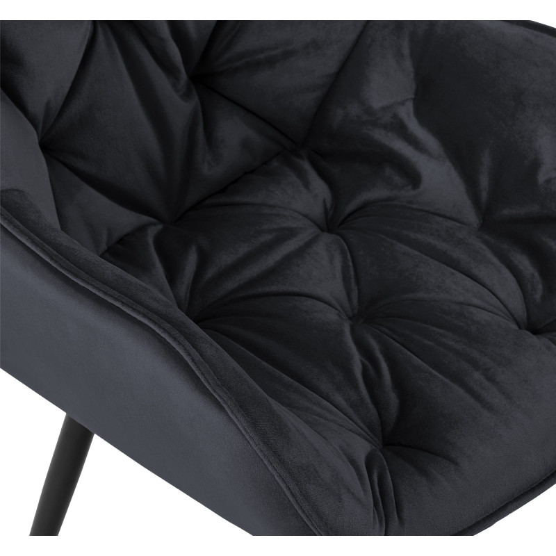 Lot de 4 chaises Tanna velours noir