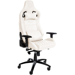 Fauteuil de bureau Keren, cuir v?ritable, blanc