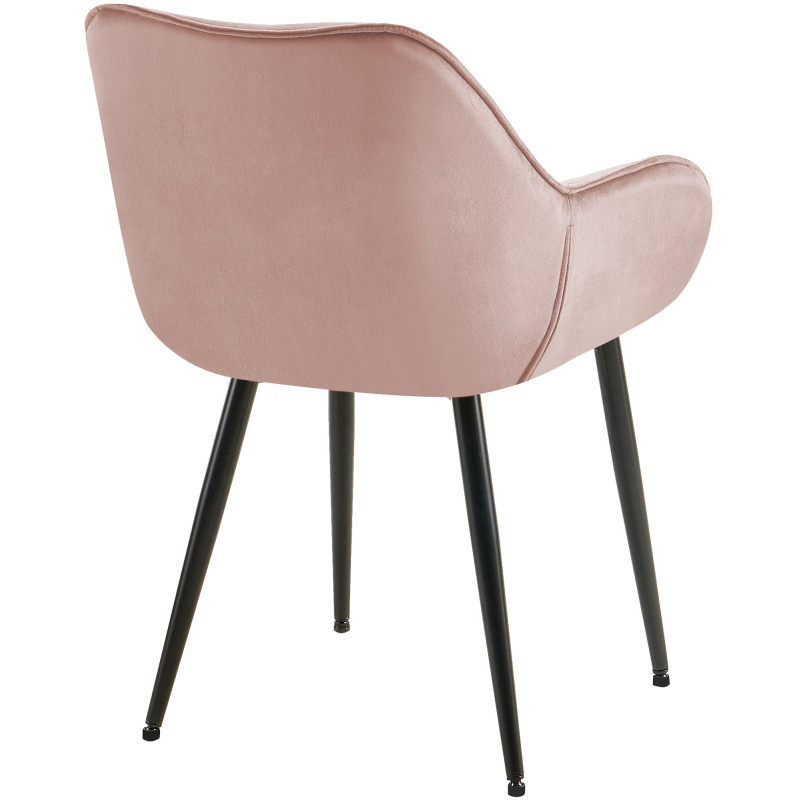 Lot de 4 chaises Tanna velours rose